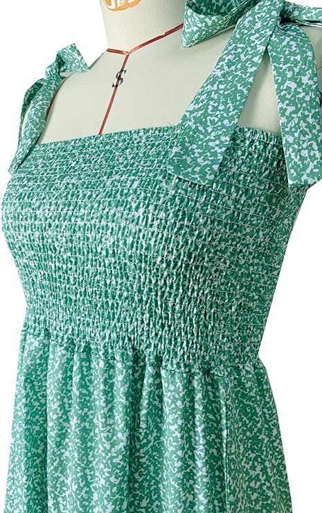 GOLDSTITCH Women's Summer Boho Spaghetti Strap Ruffle A Line Beach Long Maxi Dress | Amazon (US)