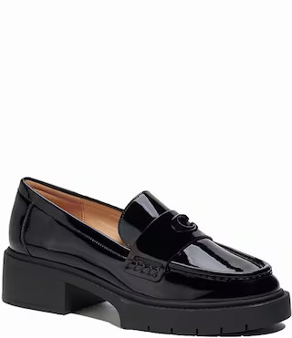 COACH Leah Patent Leather Signature Logo Platform Loafers | Dillard's | Dillard's