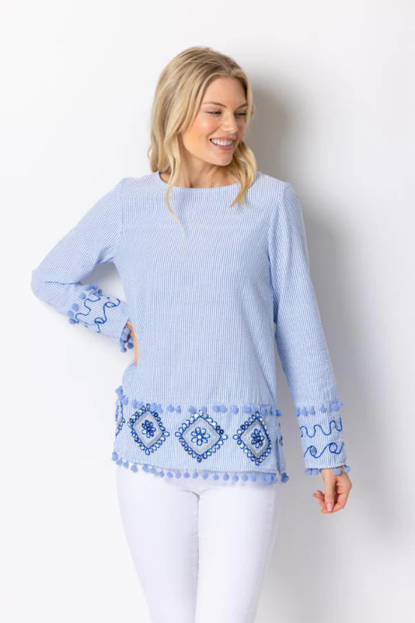 Embellished Long Sleeve Top | Sail to Sable