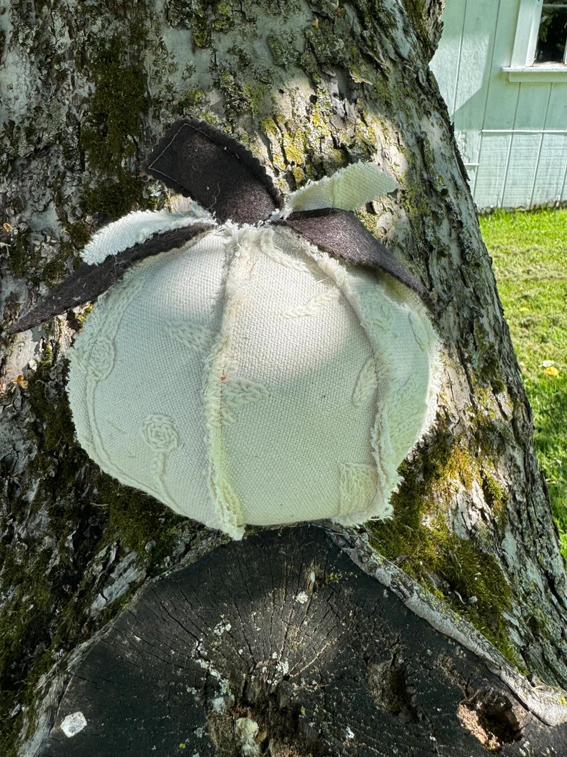 Antique Wool Pumpkin Neutral Farmhouse FALL Bowl Filler, Shabby Chic Pumpkins, Pioneer Woman Cott... | Etsy (US)