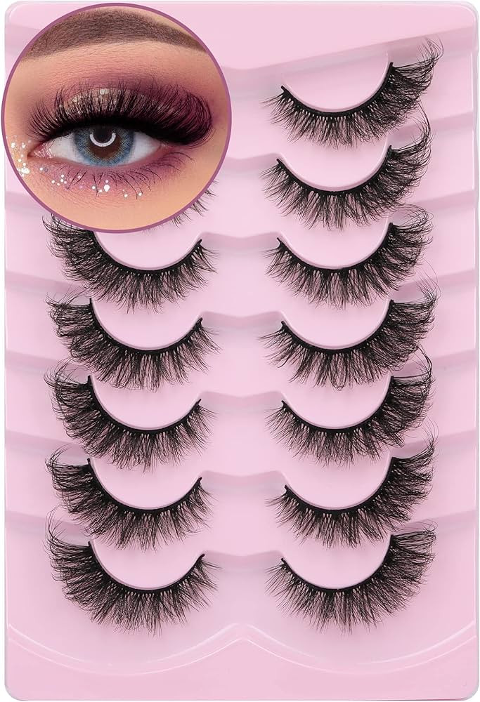 Russian Strip Lashes Cat Eye Lashes Extension Fox Eye Faux Mink Lash Natural Look 20MM Eyelashes ... | Amazon (US)