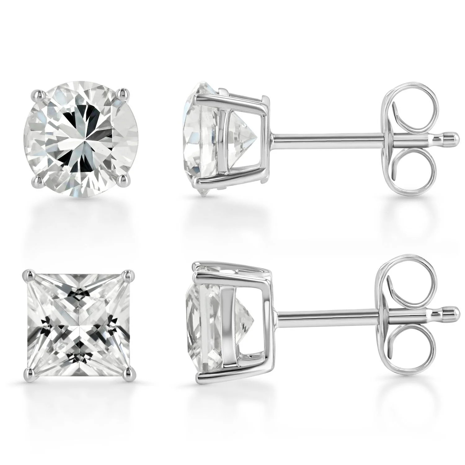 Lab Created White Sapphire Studs Set in 14K Gold - Samsclub.com | Sam's Club