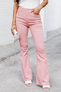All Of You Mauve Pink Flare Jeans | Pink Lily