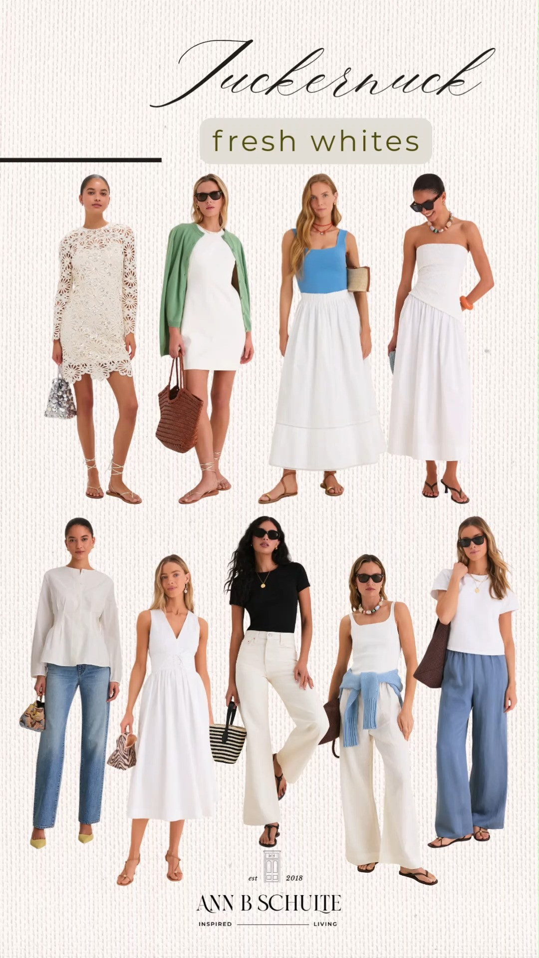 Tuckernuck fresh whites are bringing crisp, classic style to every sunny day lineup. Clean silhouettes and timeless pieces that somehow make everything feel elevated 🤍☀️✨ #Tuckernuck #FreshWhites #SummerStyle #ClassicFashion #ChicOutfits #ResortWear #EverydayStyle #LTKFashion #WhiteOutfit #StyleInspo 

 #LTKootd
