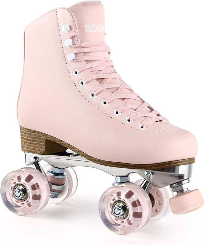 Roller Skates for Women Girls with Height Adjustable Rubber Stoppers Cute Retro Quad Roller Skate... | Amazon (US)