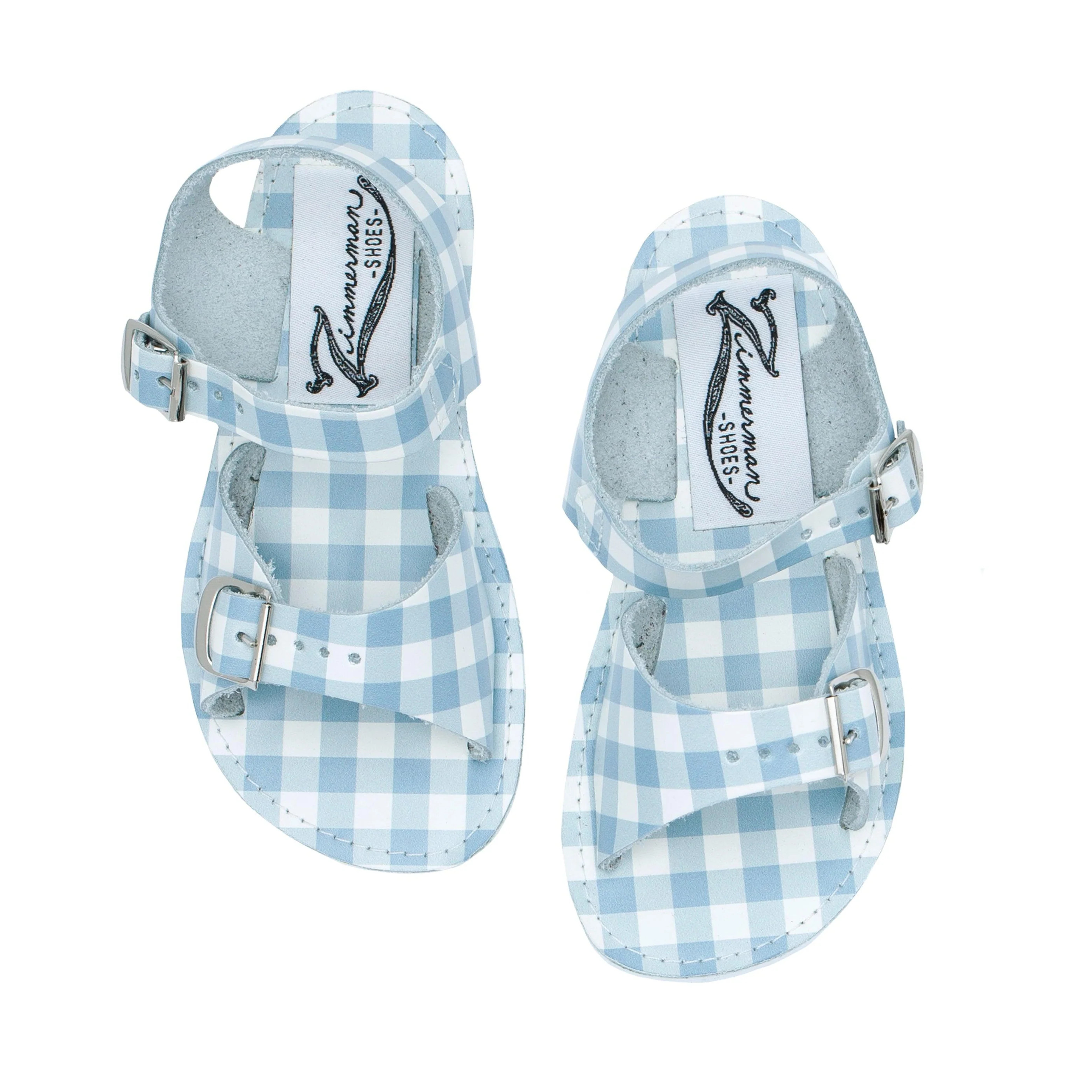 minnow x zimmerman oasis blue gingham sandal | minnow