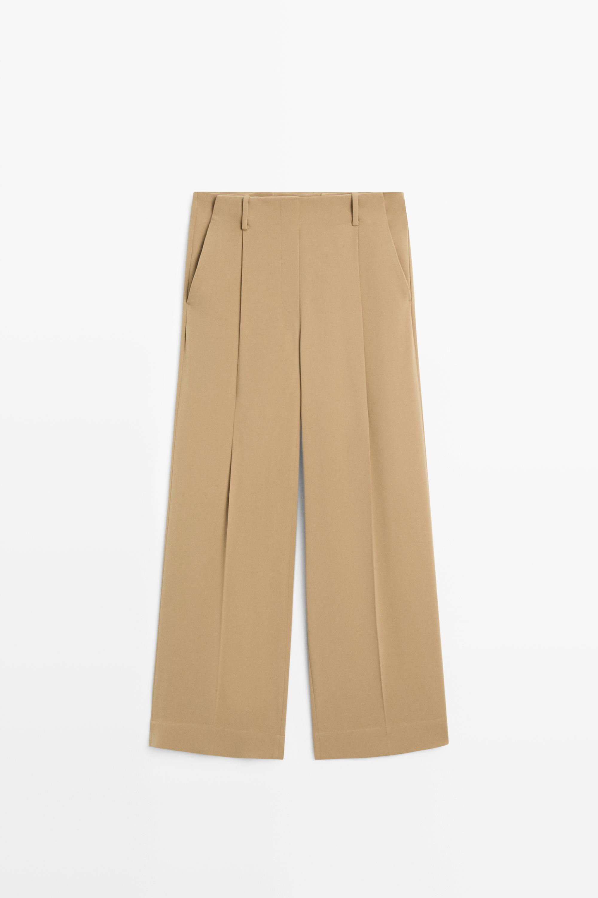 Flowing wide-leg darted pants - STUDIO | Massimo Dutti UK