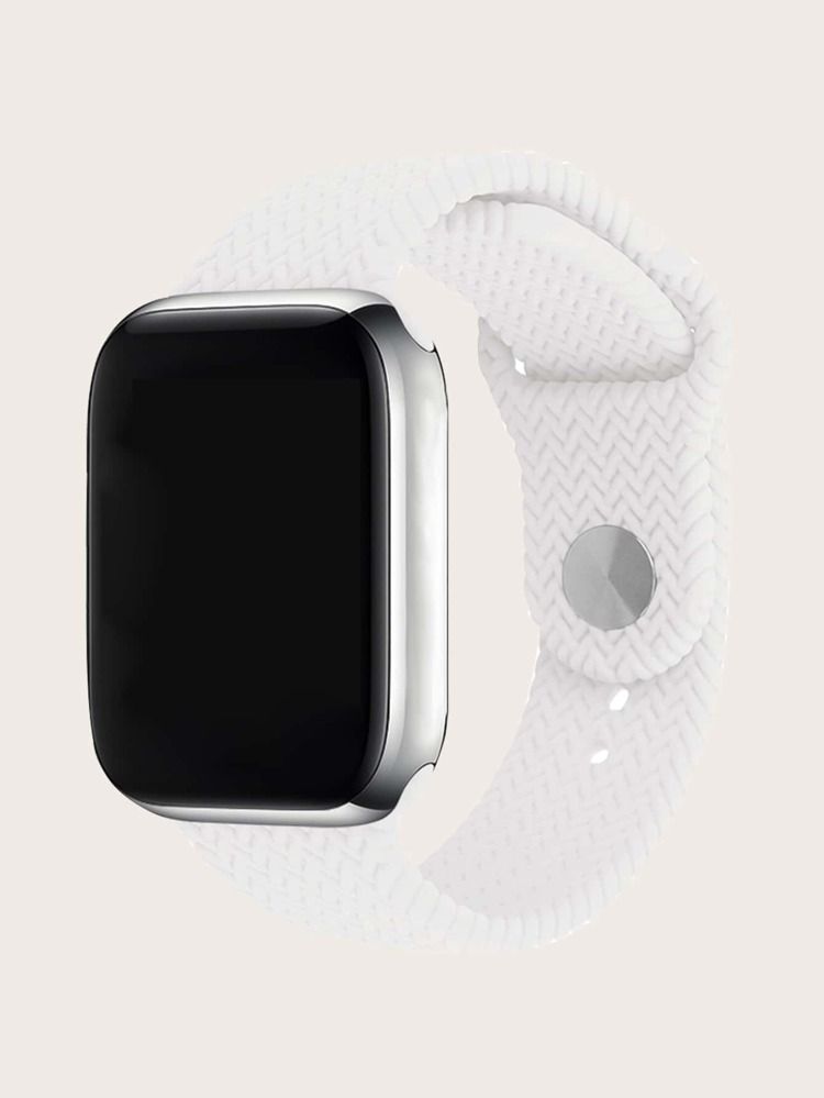 Woven Pattern Silicone Watchband Compatible With Apple Watch | SHEIN