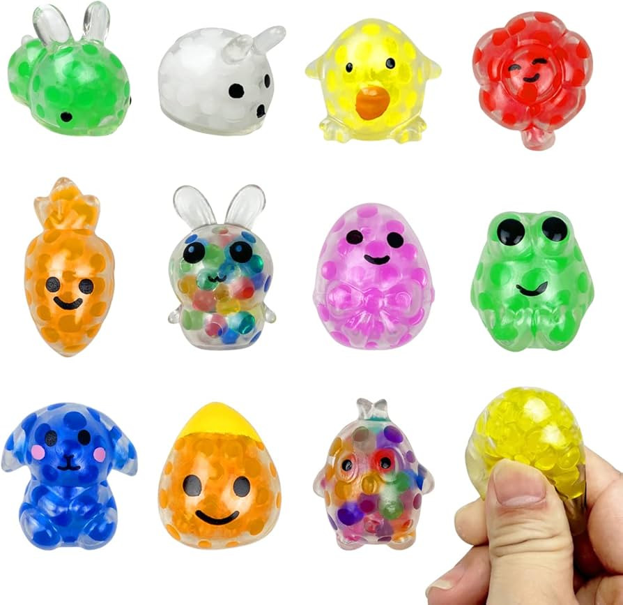 12 PCS Easter Mini Stress Balls Squishies Stress Relief Toys for Easter Basket Stuffers Egg Fille... | Amazon (US)