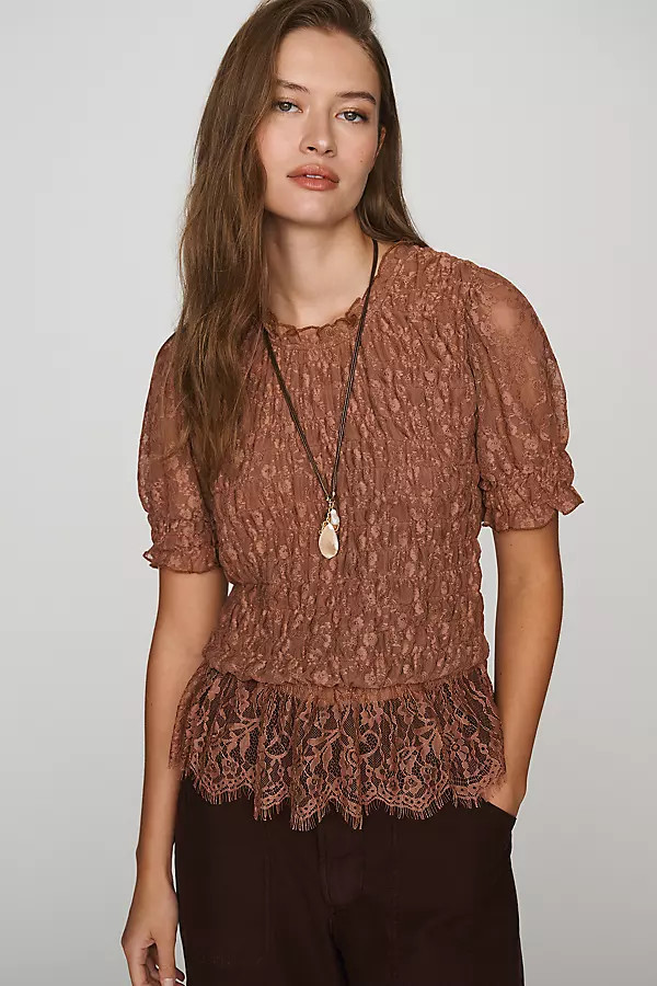 Lace Peplum Top | Anthropologie (US)