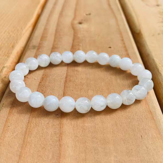Moonstone Bracelet Genuine Rainbow Moonstone \ Yoga Bracelet Beaded Gemstone Stretch Bracelet God... | Etsy (US)