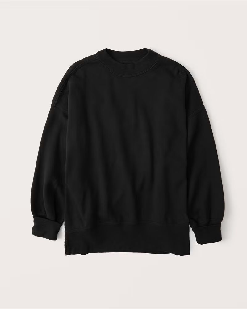 Side-Zip Tunic Crewneck Sweatshirt | Abercrombie & Fitch (US)