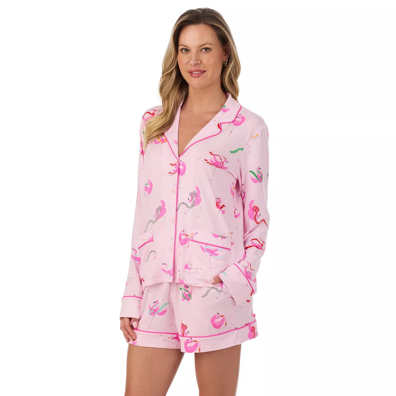 Women's Beauty Sleep Social Long Sleeve Pajama Top & Pajama Shorts Set | Kohl's