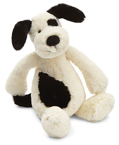 Jellycat Bashful Black and Cream Puppy Stuffed Animal, Small, 7 inches | Amazon (US)
