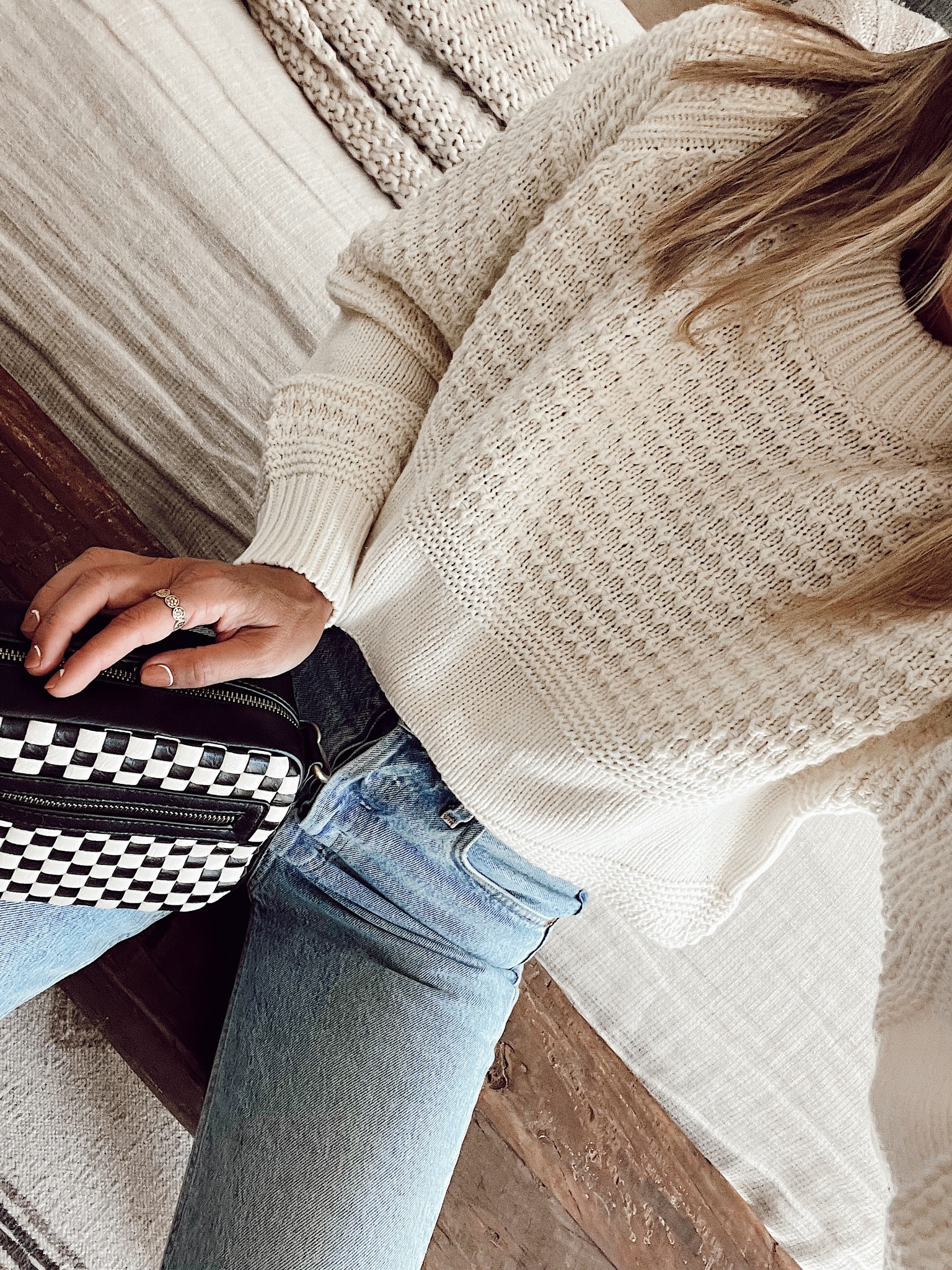 Target sweater- sized up to a M
And Target checkered bag - fall trend
#jaimeshrayber 

#LTKSeasonal #LTKstyletip #LTKunder50