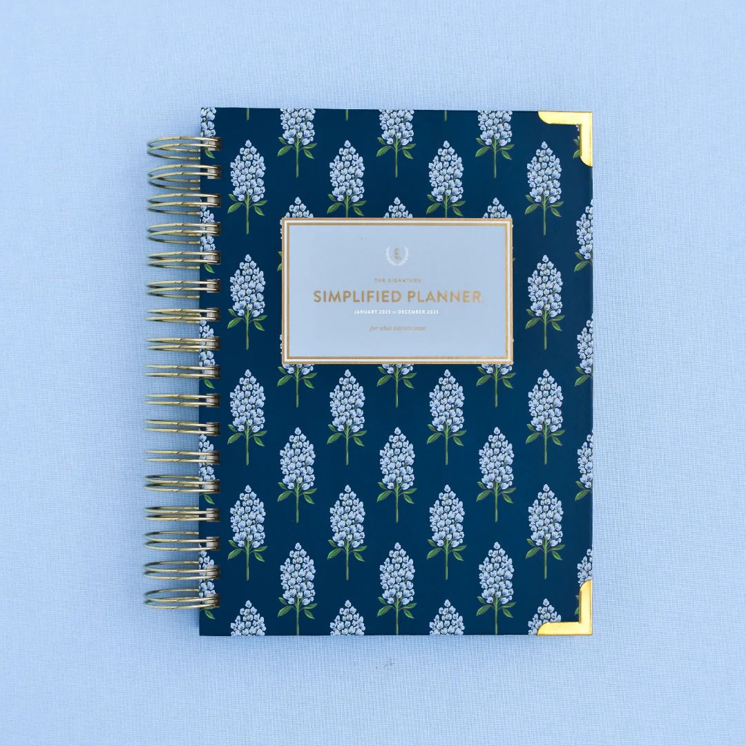 2023 Daily, Simplified Planner, Navy Bluebonnets | Simplified