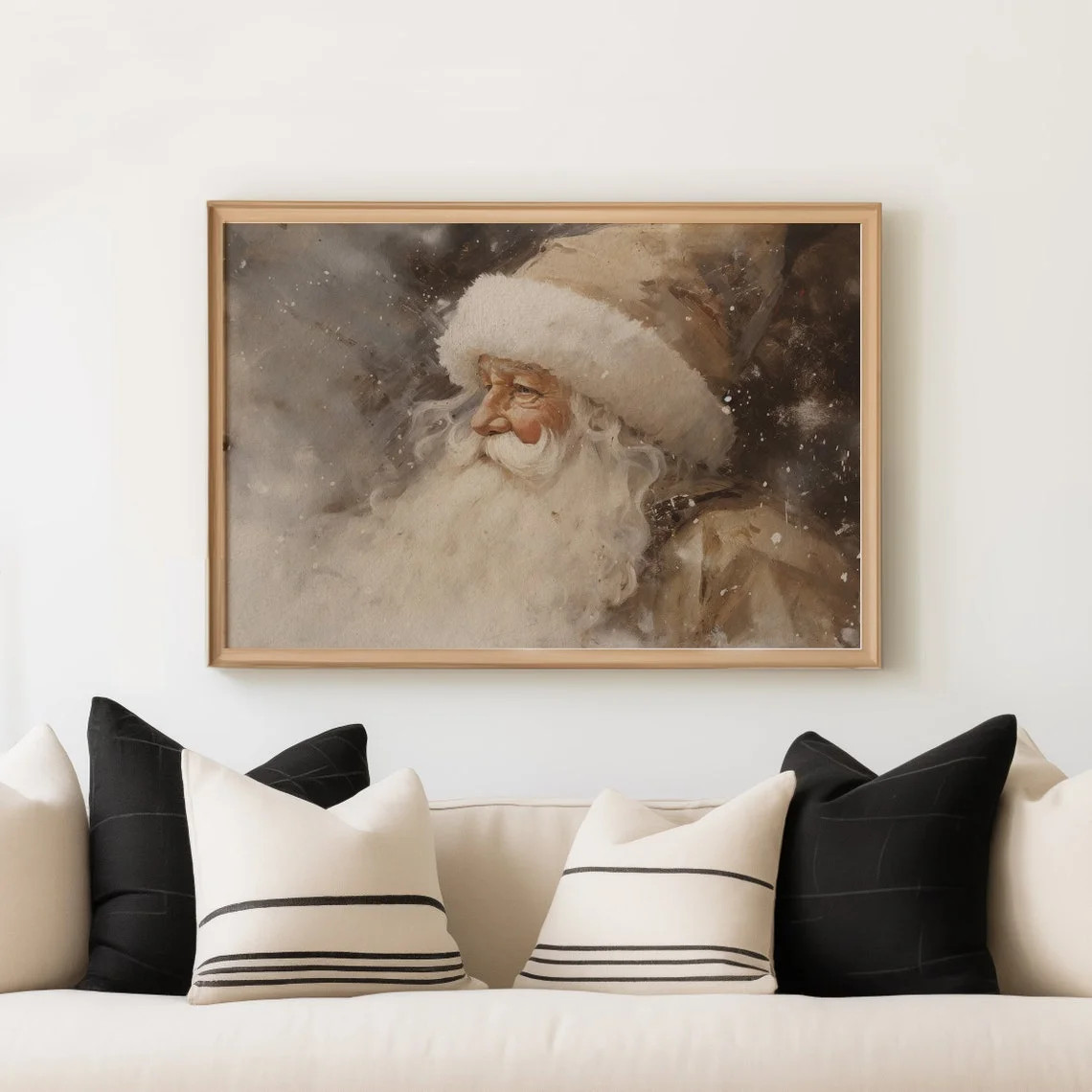 Vintage Santa Claus Poster Wall Decor Canvas Art Winter Rustic Santa Prints Painting Picture Artw... | Walmart (US)