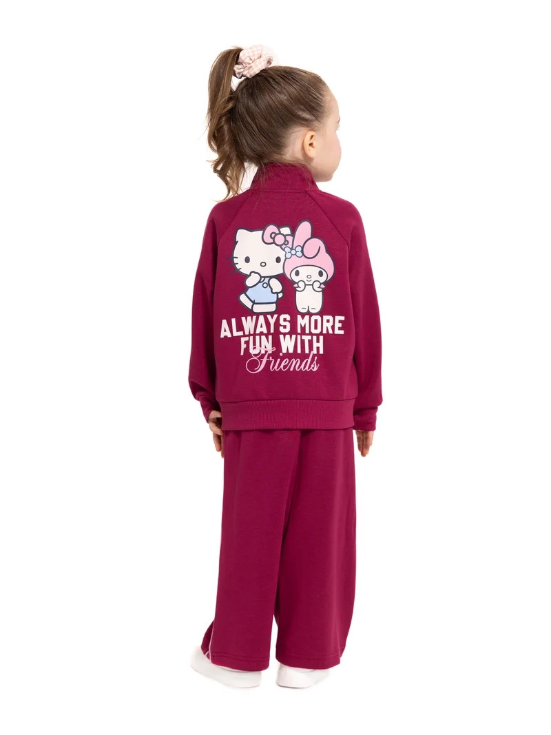 Hello Kitty Toddler Girls Full-Zip Tracksuit Jacket and Pants Set, 2 Piece, Sizes 12M-5T | Walmart (US)