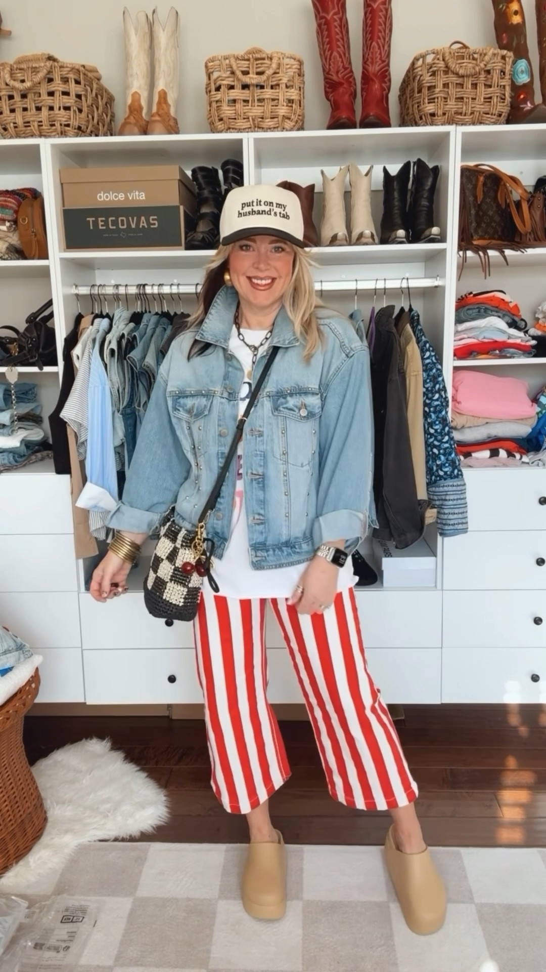 Do ever love that back graphic better? I did on this tee so I cut ✂️ the neck out and turned it around. 
Tee - L
Striped jeans - size 8 
Crocs - sized down 
Denim jacket - Small and oversized 
✨My necklace is @twistedsilver save with code MANDIE20 
✨Earrings are @shopbeljoy save with code MANDIE25 

#LTKWatchNow #LTKStyleTip #LTKFindsUnder50