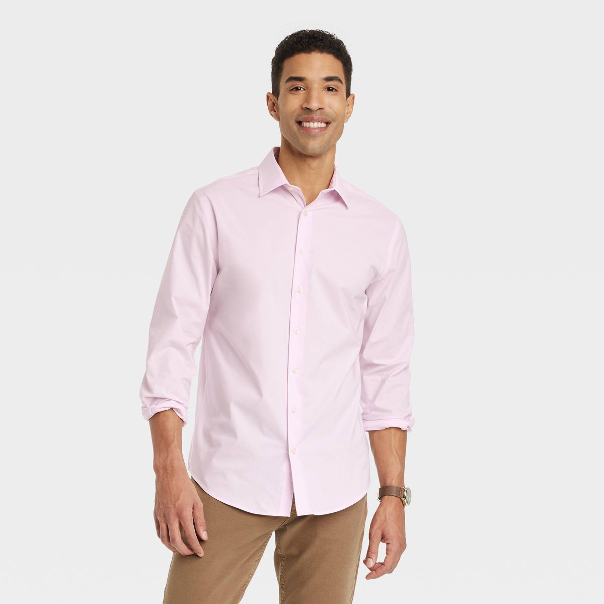 Men's Long Sleeve Tie Collared Button-Down Shirt - Goodfellow & Co™ | Target