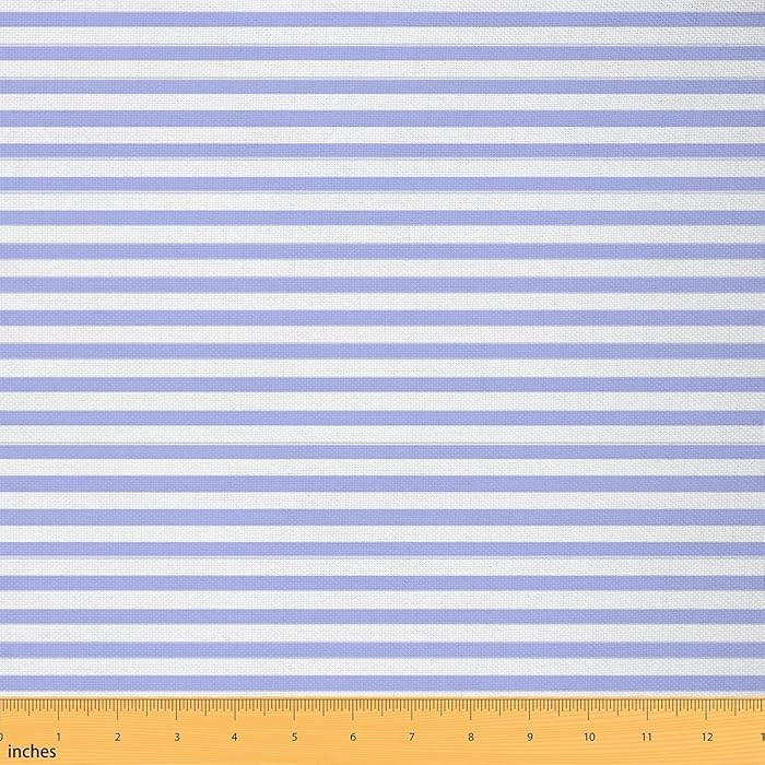 Blue White Lines Fabric by The Yard Geometric Patchwork Stripes Decor Fabrics for Sewing Lovers B... | Amazon (US)