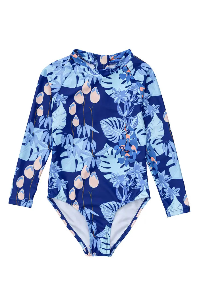 Snapper Rock Mango Tango Long Sleeve One-Piece Rashguard Swimuit | Nordstrom | Nordstrom