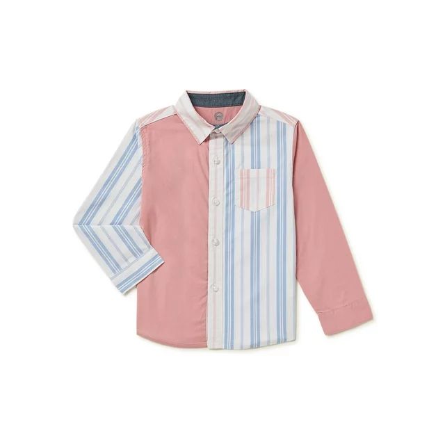 Wonder Nation Toddler Boys Woven Shirt with Long Sleeves, Sizes 12M-5T | Walmart (US)
