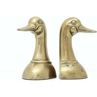 Brass Duck Bookends, Vintage Bird Figurines, Whimsical Home Decor, Water Animal, Office Desk Set Of 2 | Etsy (US)