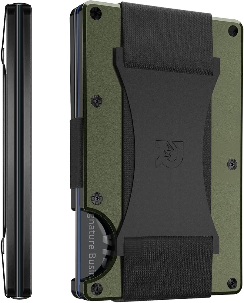 The Ridge Mens Minimalist Aluminum Metal Wallet - Rfid Blocking, Elastic, Slim, Front Pocket Cred... | Amazon (US)