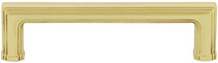 Nostalgic Warehouse 761776 Carre' Handle Pull 4" On Center in Unlacquered Brass Cabinet Hardware,... | Amazon (US)