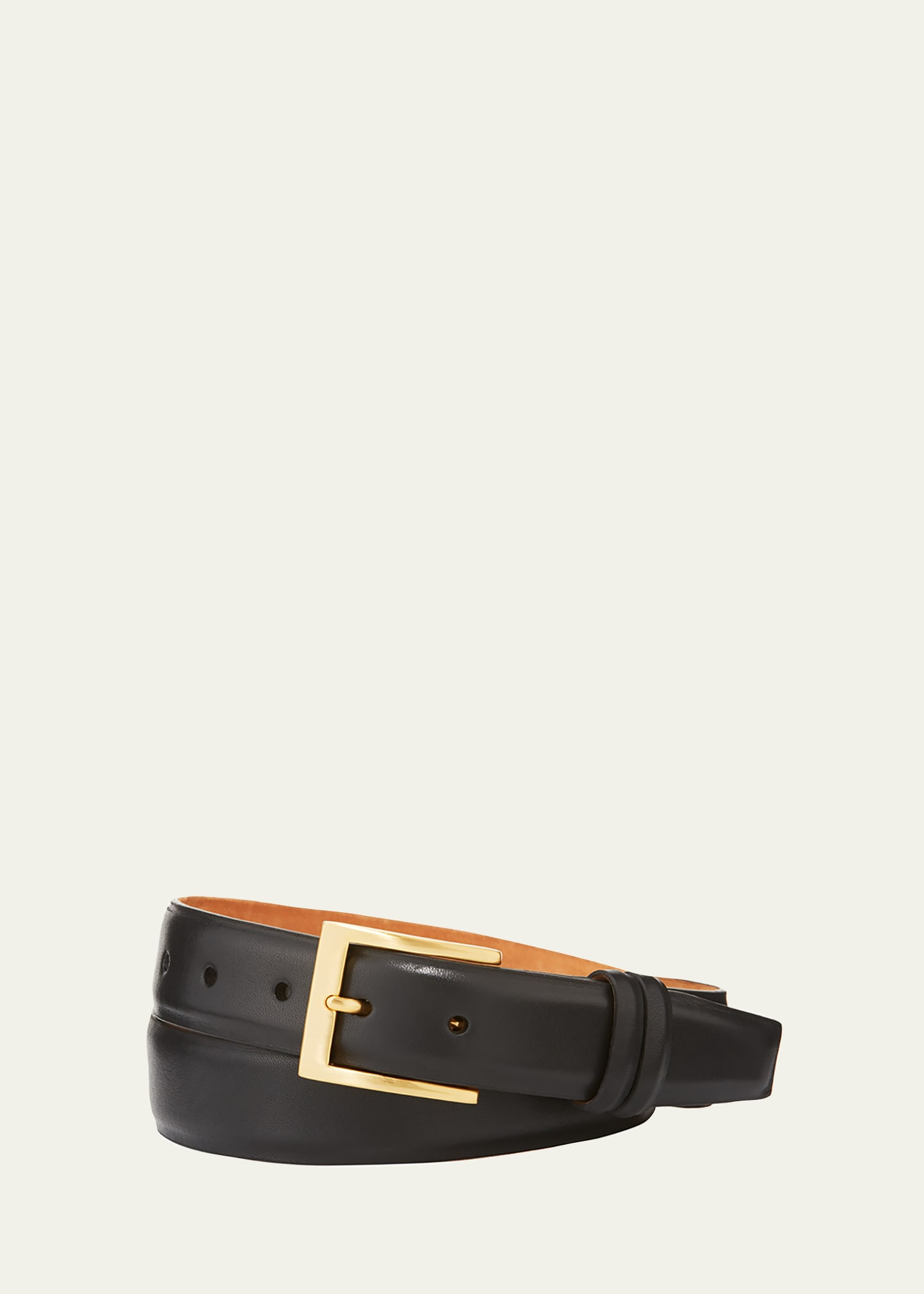 W. Kleinberg Basic Leather Belt with Interchangeable Buckles, Black | Bergdorf Goodman