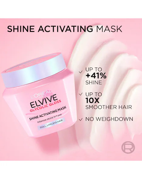 LOreal Paris Elvive Glycolic Gloss Core Diamond Mask 300ml | JD Williams (UK)