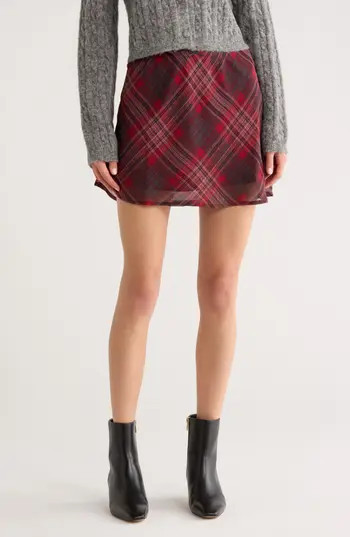 All in Favor Plaid Miniskirt in Red Plaid at Nordstrom Rack, Size Large | Nordstrom Rack
