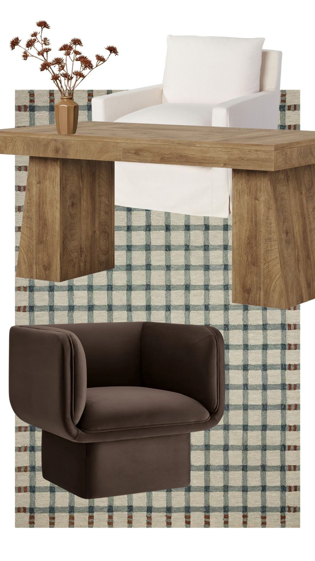 Office | office desk | office chair | office rug | moody office | office room | moody office room| desk | chair | rug | brown chair | 