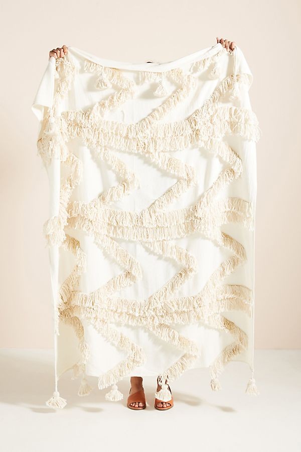 Fringe Bay Throw Blanket | Anthropologie (US)