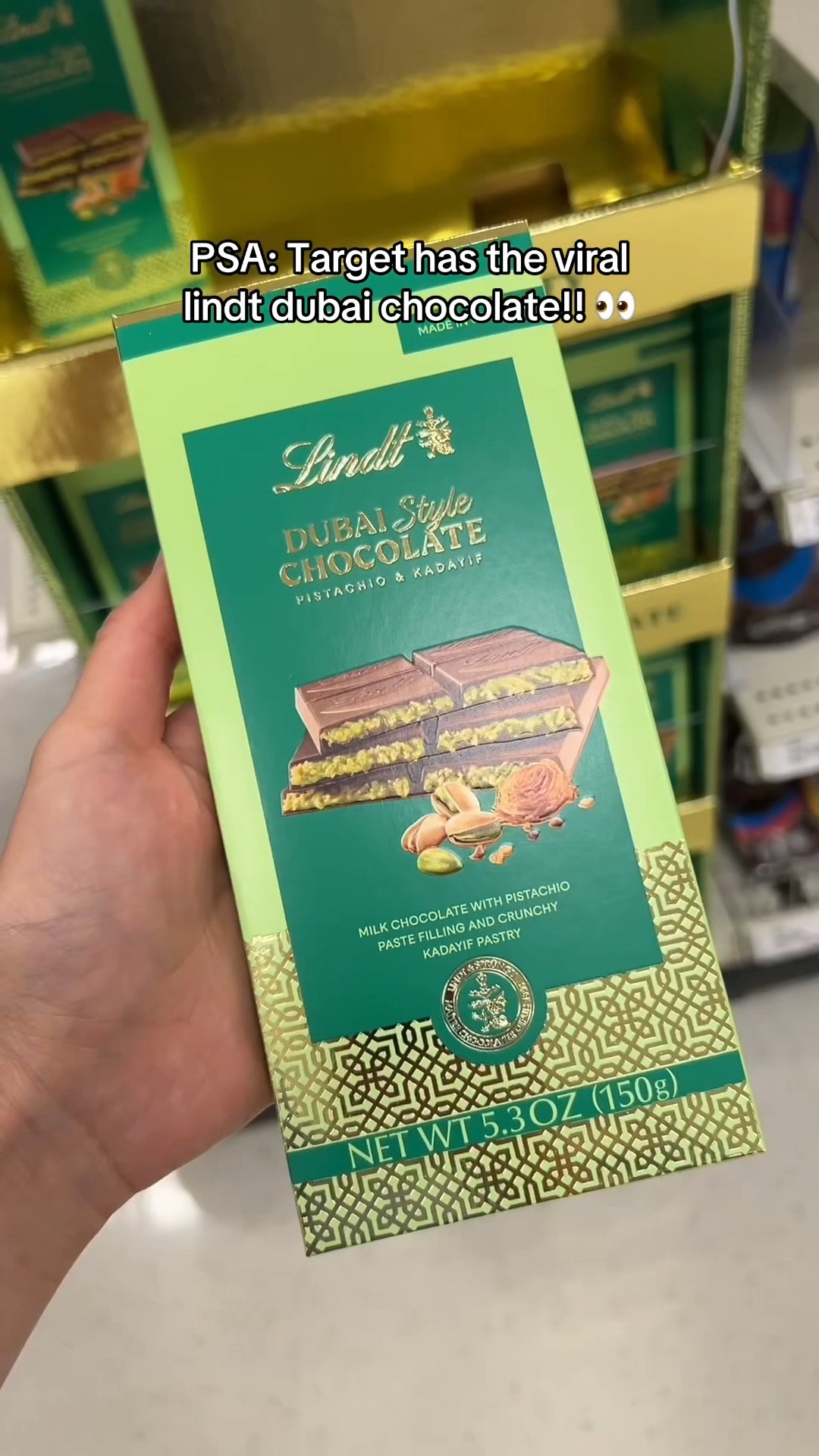 Target has the viral Lindt Dubai chocolate bar!!😍🤤🍫

#target #dubaichocolate #food #chocolate #party #giftguide #kitchen #home 

#LTKParties #LTKFamily #LTKSeasonal