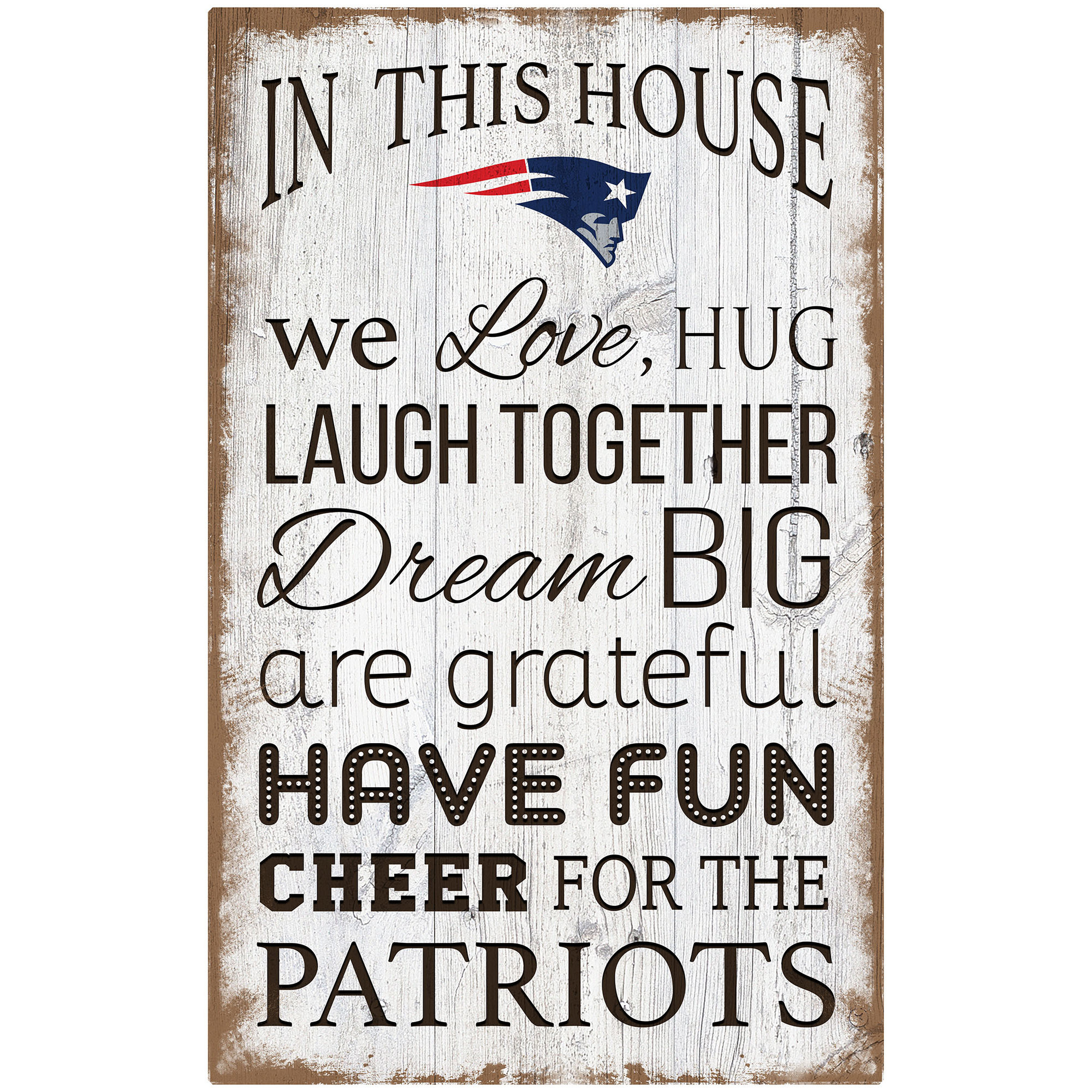 New England Patriots 11'' x 19'' Team In This House Sign | Fanatics