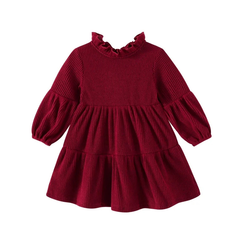 Happy Town Vestido para Niñas Pequeñas de 6M-4T, Vestido de Manga Larga para Otoño E Invierno,... | Walmart (US)