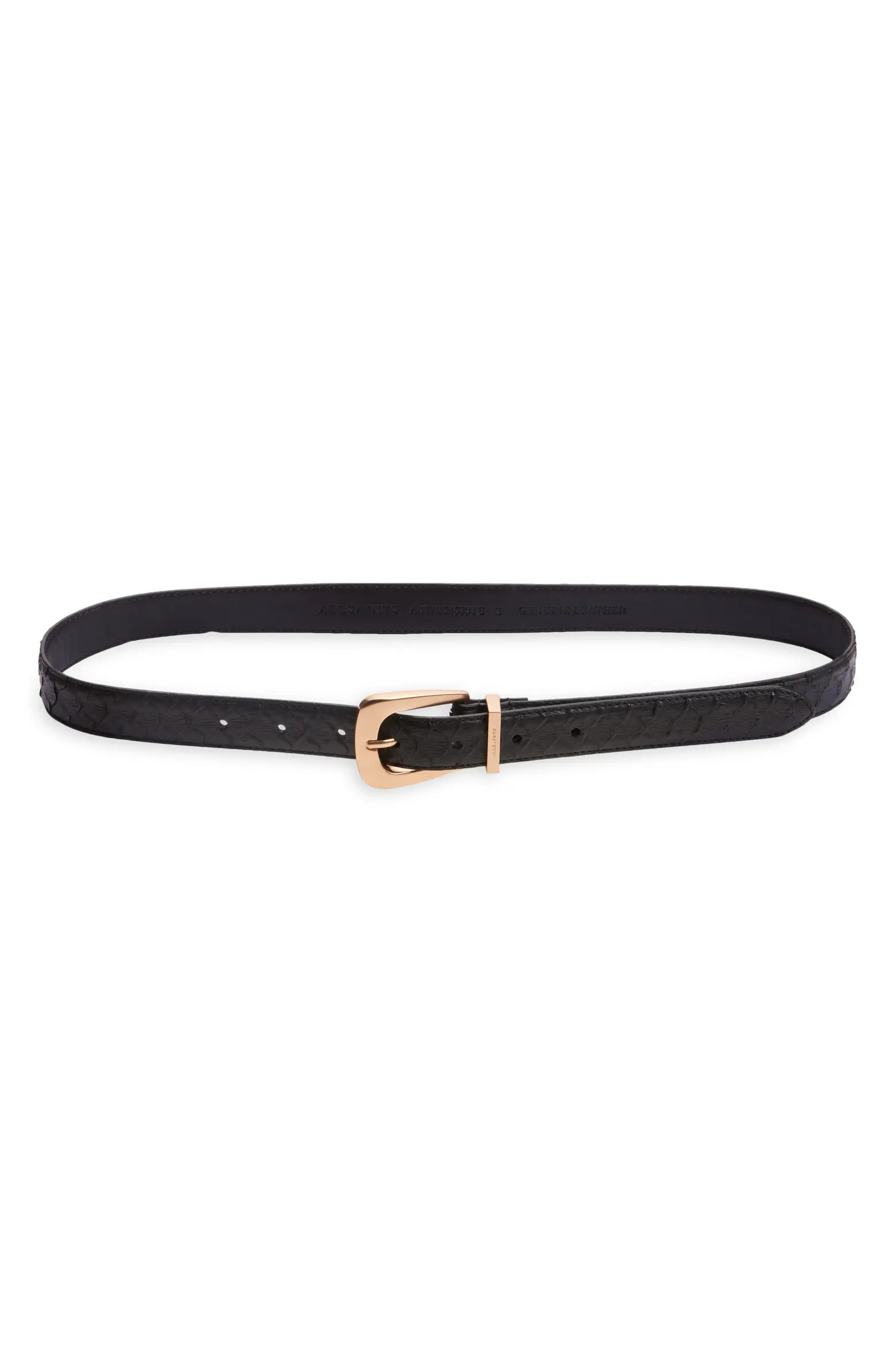 AllSaints Snake Embossed Leather Belt | Nordstromrack | Nordstrom Rack
