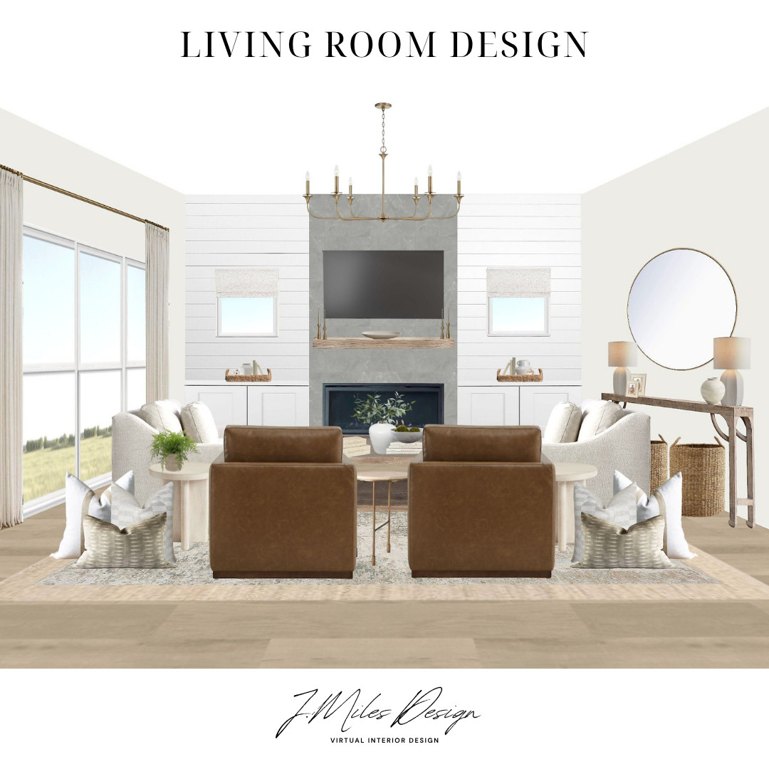 Warm neutrals, layered textures, and timeless touches 🤎 This living room blends classic comfort with modern charm—think tailored seating, leather accents, and soft woven details. 

#livingroominspo #neutraldecor #moderntraditional #organicmodern #cozyinteriors #interiordesign 

 #LTKHome #LTKSaleAlert