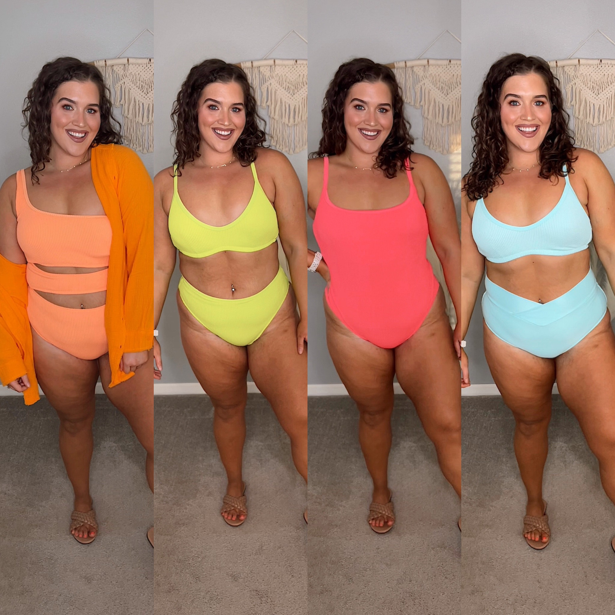 Colorful swimsuits 🌈 Aerie swim sale $20 bikini tops and bottoms! 
Wearing an XL in all pieces 🌊👙
#midsizeoutfits #swimsuits #bikini #swimwear #springbreak #springstyle #resortwear #vacationoutfits #coverup #onepiece #summerstyle #summerfashion

#LTKsalealert #LTKcurves #LTKswim