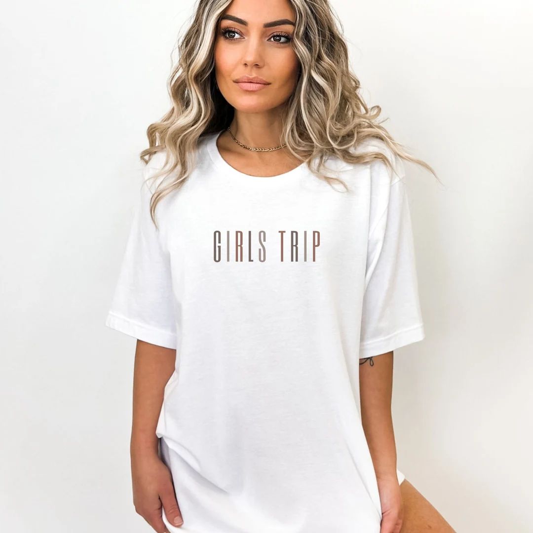 Neutral Simple Girls Trip Shirt Travel Tshirt Weekend Trip - Etsy | Etsy (US)
