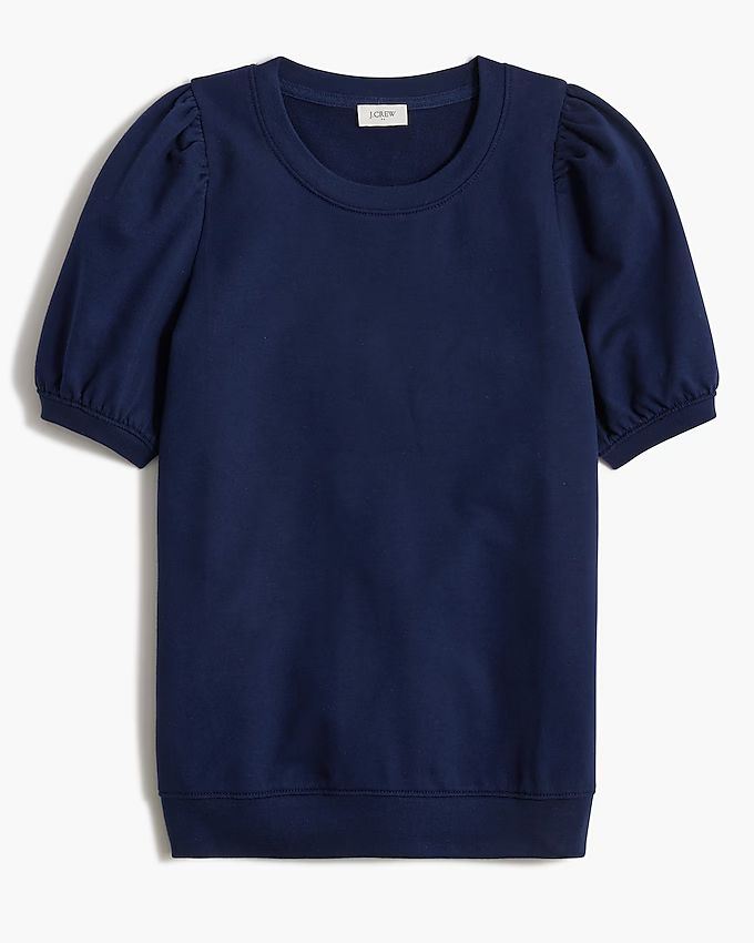 Short-sleeve sweatshirt with puff sleeves | J.Crew Factory