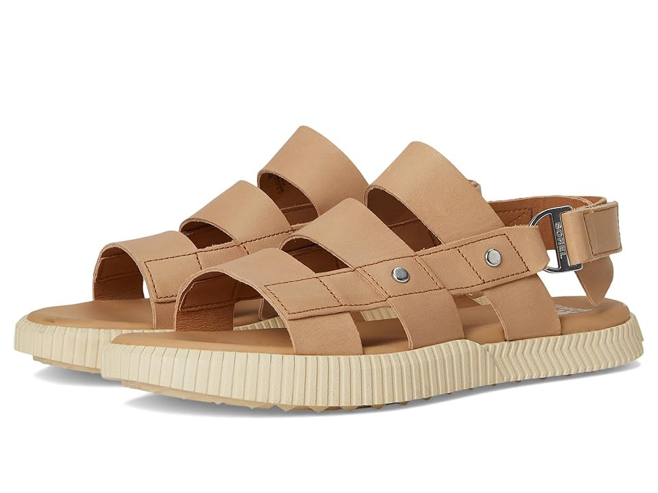 SOREL Ona Avetm Slingback Flat Sandals Women's Sandals Honest Beige/Bleached Ceramic : 6 B - Medium, Leather | Zappos
