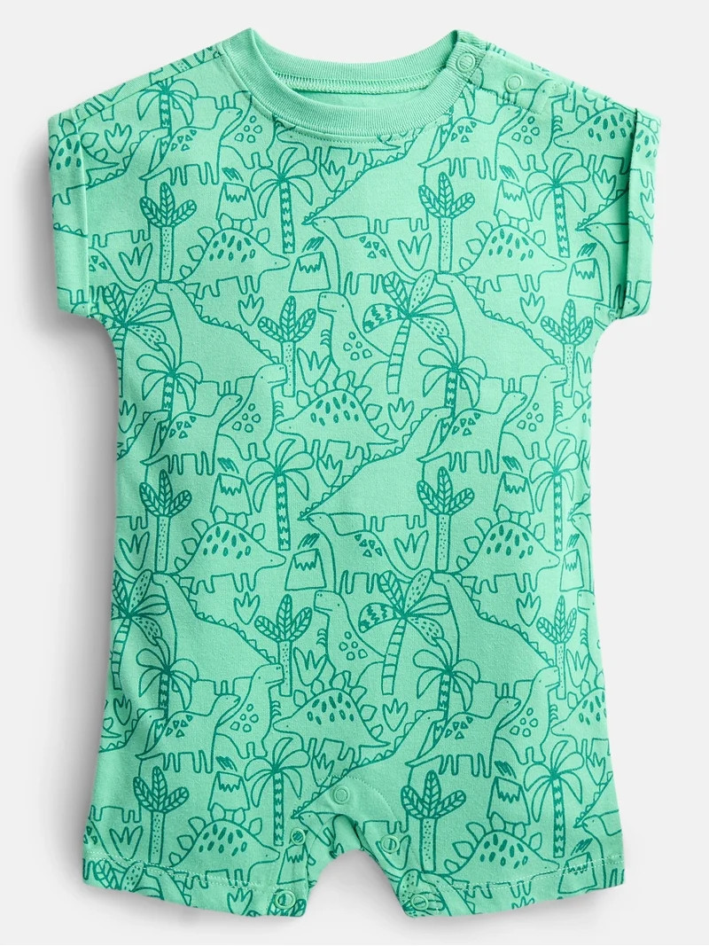 Wonder Nation Baby Boys Printed Jersey Romper, Sizes 0M-24M | Walmart (US)