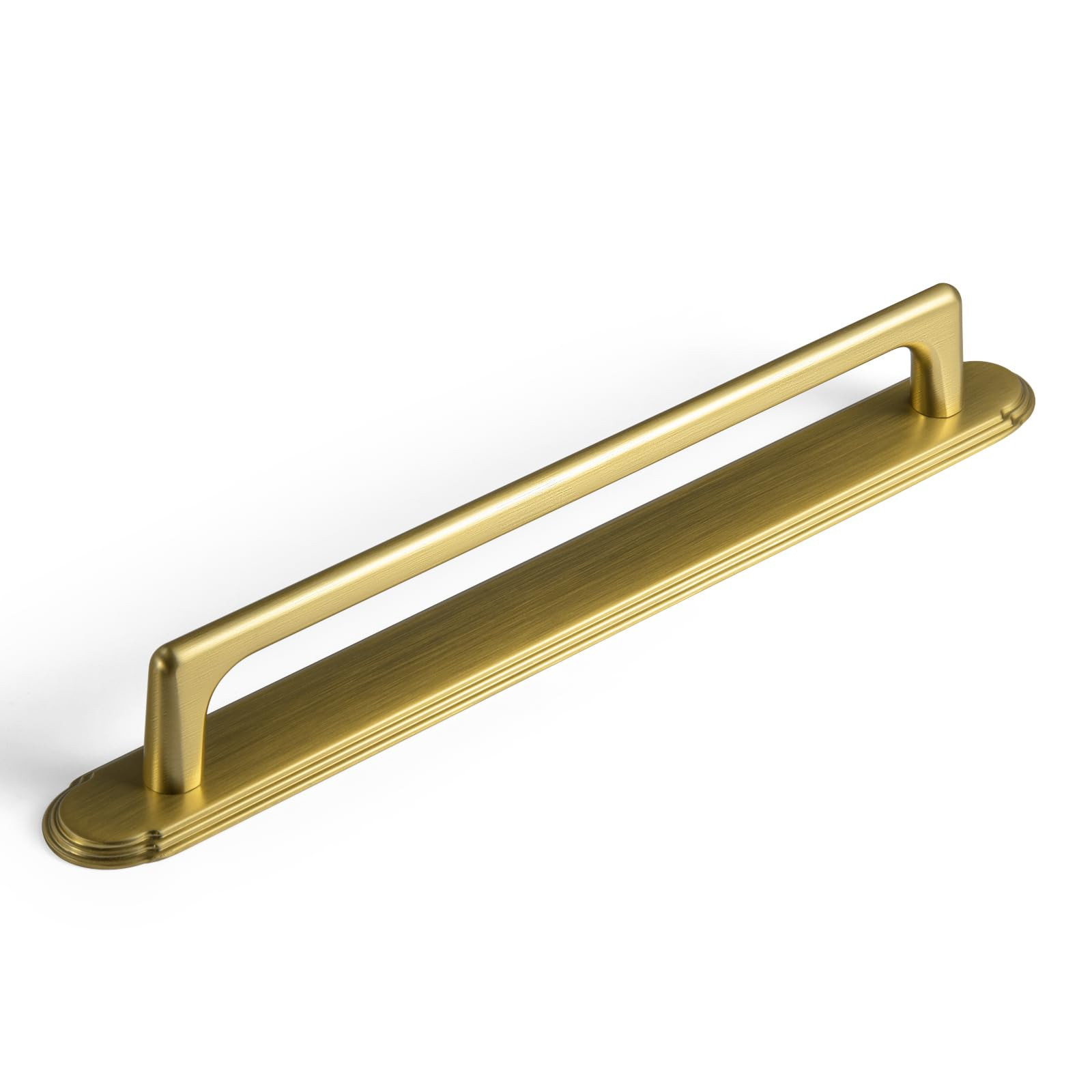 Goo-Ki 2 Packed Brushed Gold Cabinet Pulls with Long Backplate-7.6''(192MM) Hole Centers Drawer P... | Amazon (US)