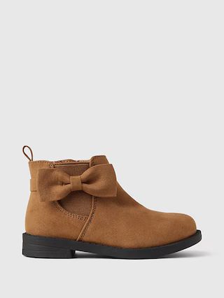 Toddler Vegan Suede Bow Ankle Boots | Gap (US)