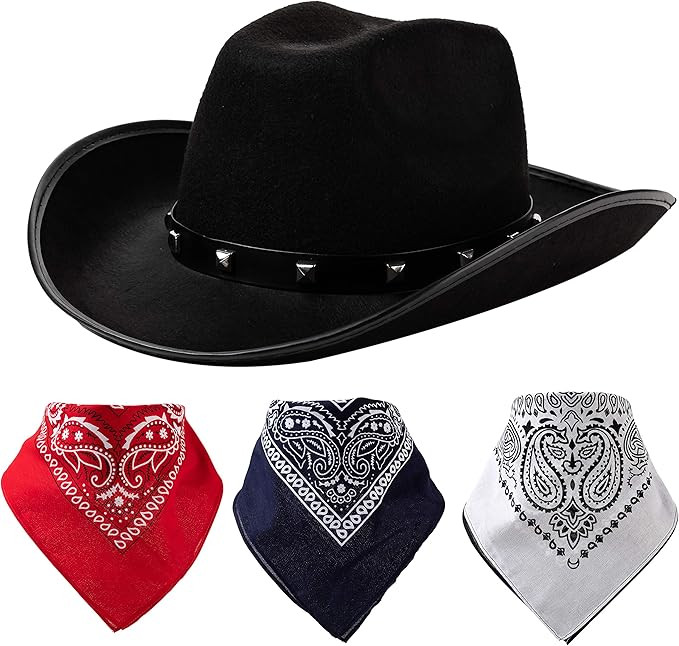 Spooktacular Creations Cowboy Hat with 3 Bandana, Halloween Costume Party | Amazon (US)