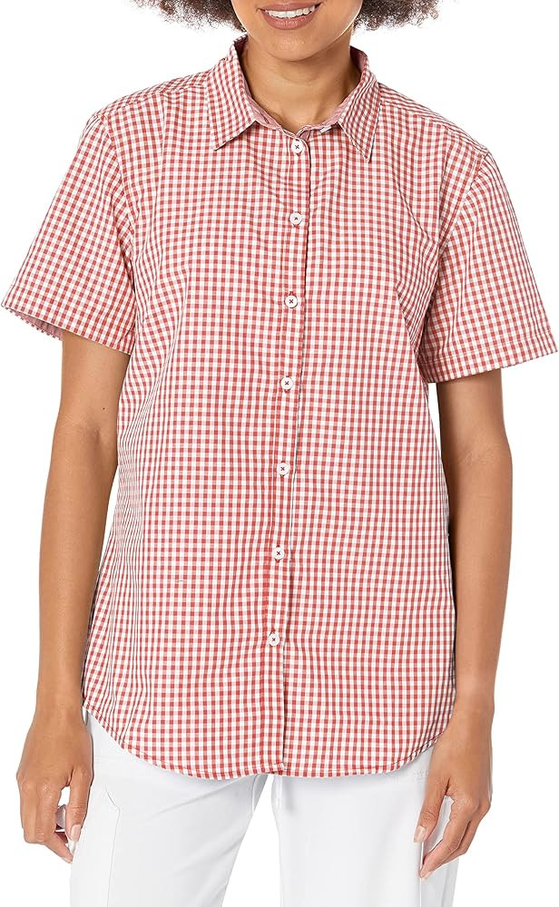 Chef Works Women's Modern Gingham Short Sleeve Dress Shirt | Amazon (US)