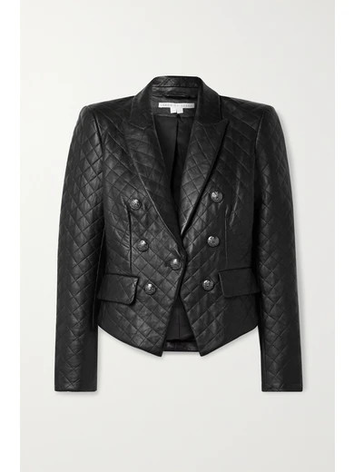 Veronica Beard - Cooke Dickey Quilted Leather Jacket - Black | NET-A-PORTER (US)